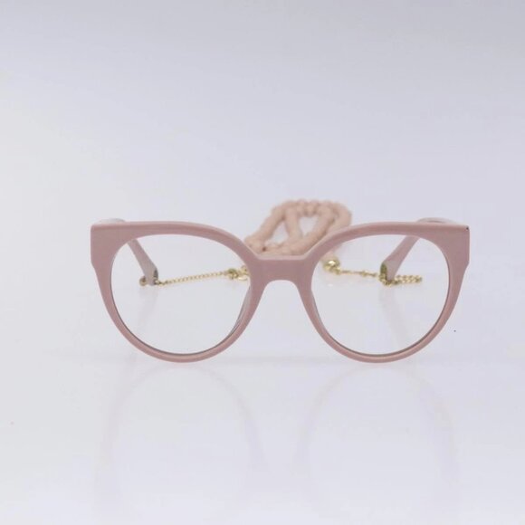 CHANEL COCO Mark Ball Chain Strap Glasses Plastic Pink CC Auth BA4089 - Picture 13 of 15